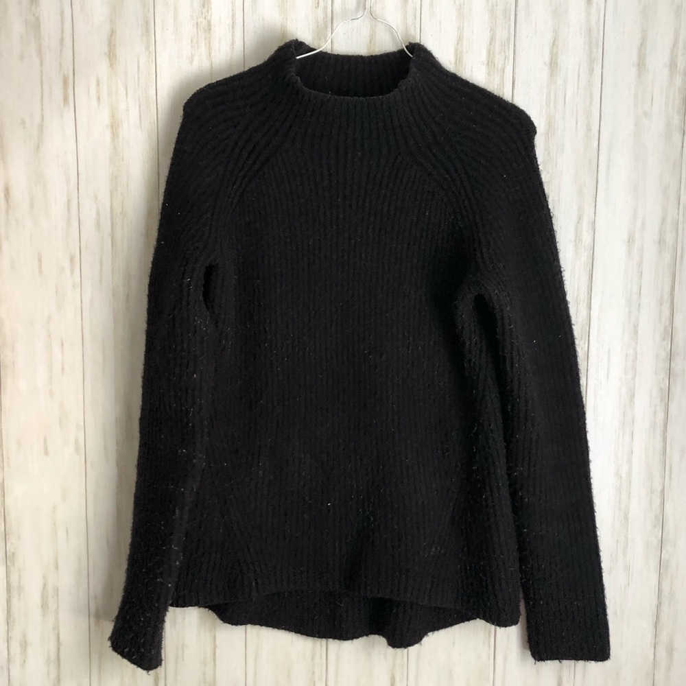 madewell Black Northfield Mockneck Chunky Sweater